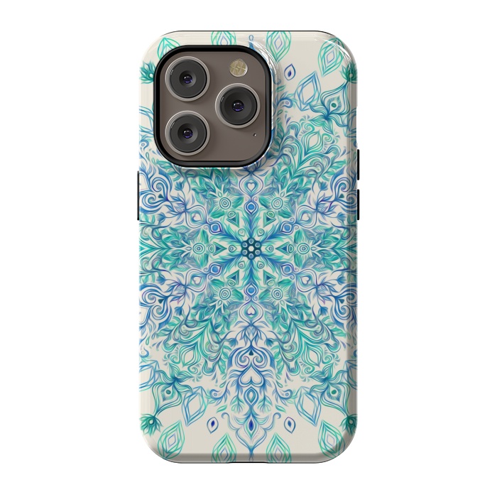 iPhone 14 Pro StrongFit Peppermint Snowflake on Cream  by Micklyn Le Feuvre