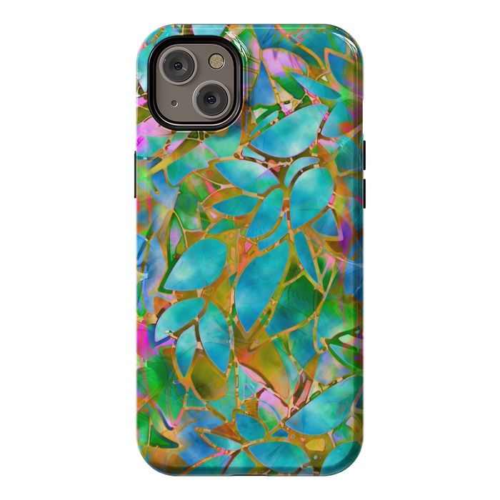 iPhone 14 Plus StrongFit Floral Abstract Stained Glass G265  by Medusa GraphicArt