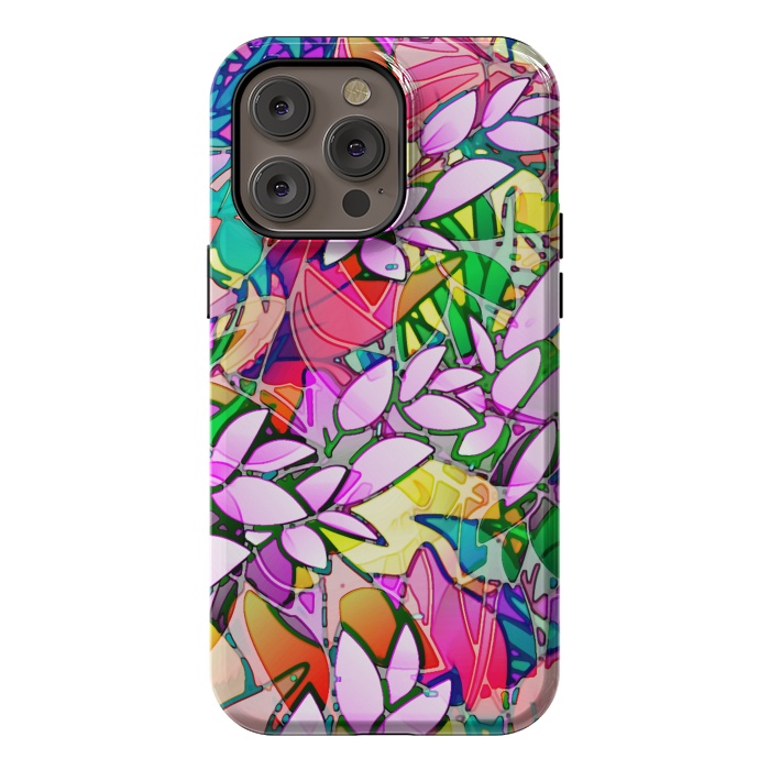 iPhone 14 Pro max StrongFit Grunge Art Floral Abstract G130  by Medusa GraphicArt