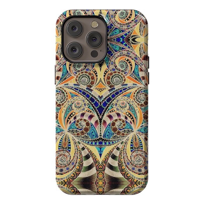 iPhone 14 Pro max StrongFit Drawing Floral Zentangle G240 by Medusa GraphicArt