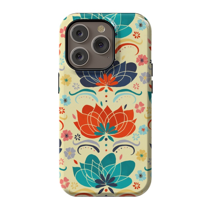 iPhone 14 Pro StrongFit 1960s Hippie Floral  by Tigatiga