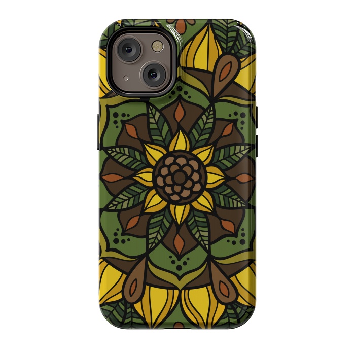 iPhone 14 StrongFit Sunflower Mandala by Majoih