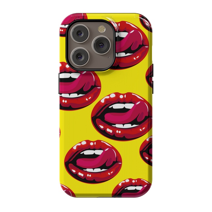 iPhone 14 Pro StrongFit red lips design by MALLIKA