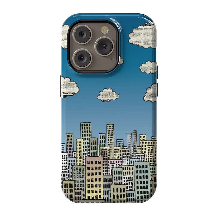 iPhone 14 Pro StrongFit The city of paper clouds by Mangulica