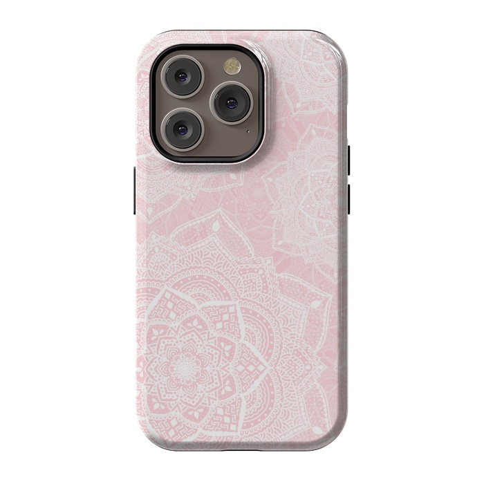 iPhone 14 Pro StrongFit Pink mandalas by Jms