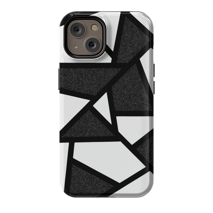 iPhone 14 StrongFit White and black geometric by Jms