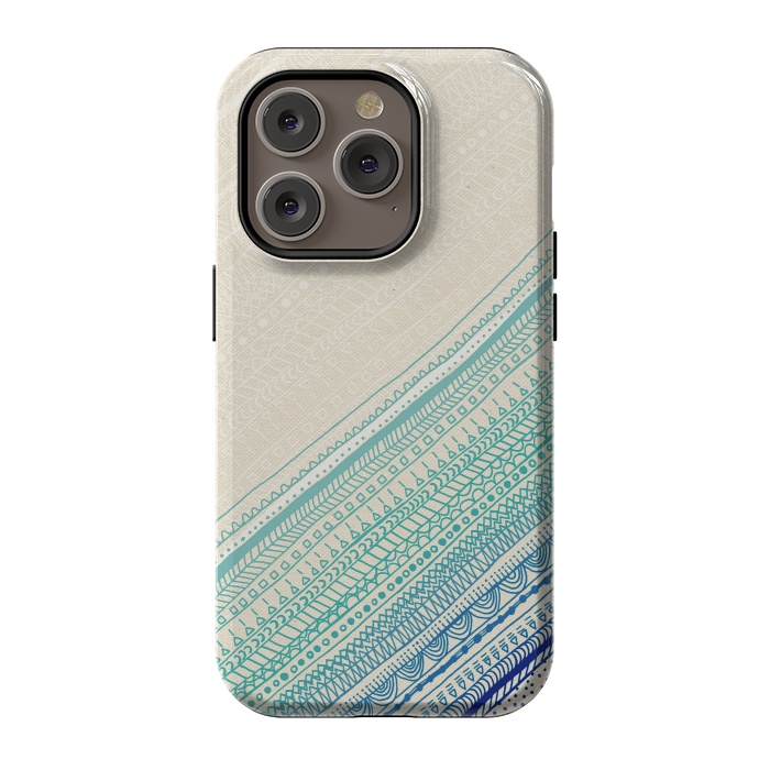 iPhone 14 Pro StrongFit Ocean Tribal by Tangerine-Tane