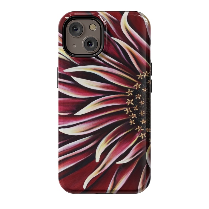 iPhone 14 StrongFit Wild Red Zinnia by Denise Cassidy Wood