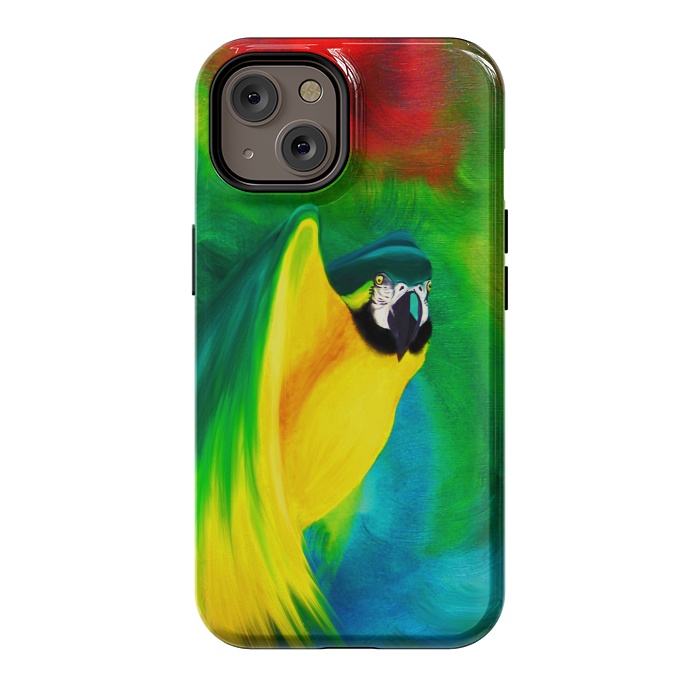 iPhone 14 StrongFit Macaw Parrot Ara Oil on Canvas Painting  by BluedarkArt