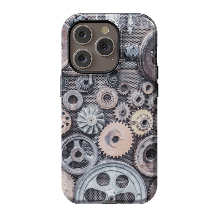 iPhone 14 Pro StrongFit Vintage Steampunk Gear by Andrea Haase