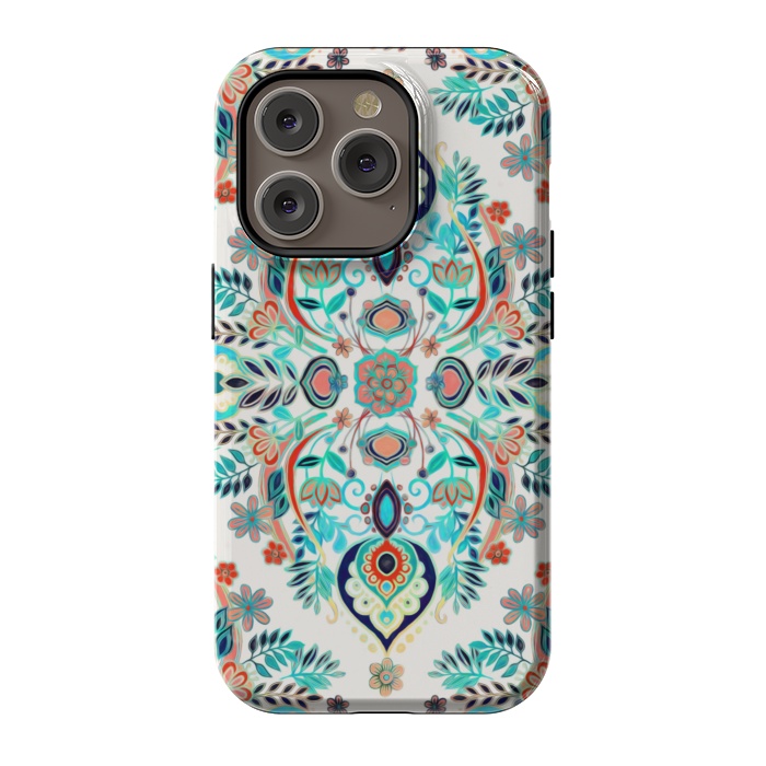 iPhone 14 Pro StrongFit Modern Folk in Jewel Colors by Micklyn Le Feuvre
