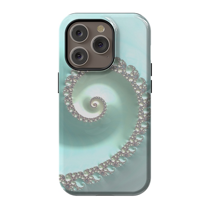 iPhone 14 Pro StrongFit Fantastic Turquoise Fractal by Andrea Haase