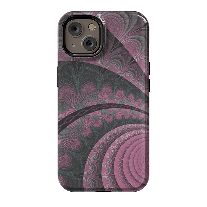 iPhone 14 StrongFit Pink Fractal Design by Andrea Haase
