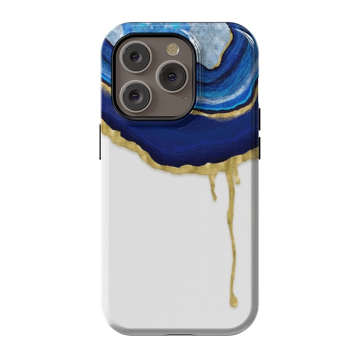 iPhone 14 Pro StrongFit Sapphire Dripping Agate by Noonday Design