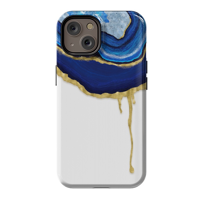 iPhone 14 StrongFit Sapphire Dripping Agate by Noonday Design