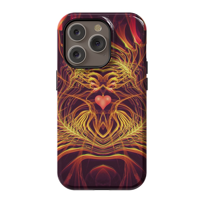 iPhone 14 Pro StrongFit Fractal Heart by Art Design Works