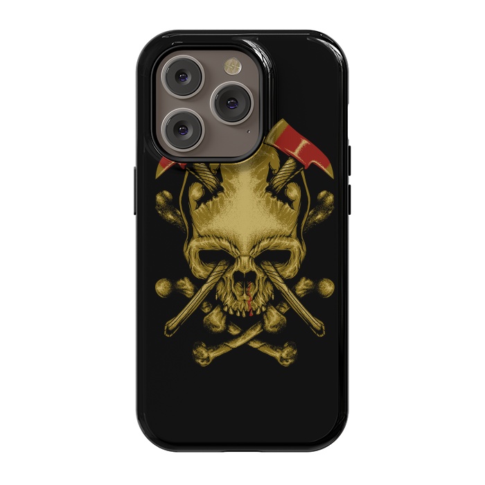iPhone 14 Pro StrongFit Skull Axes by Afif Quilimo