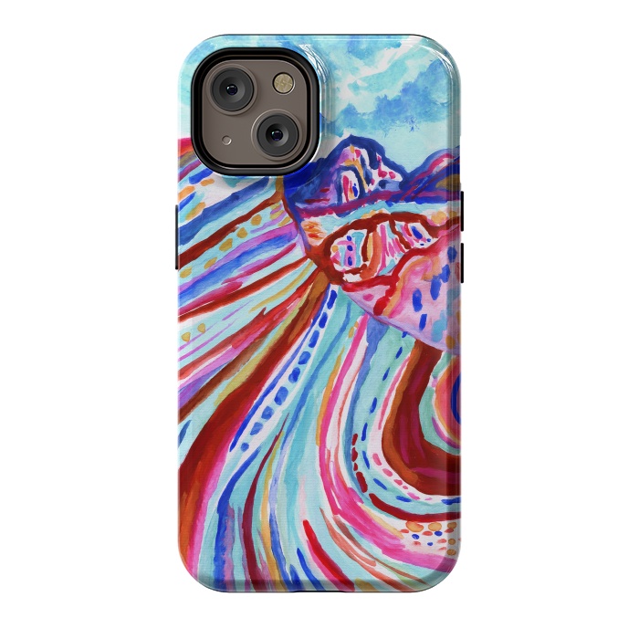 iPhone 14 StrongFit Abstract Rainbow Mountains  by Tigatiga