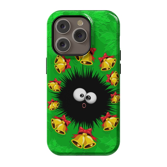 iPhone 14 Pro StrongFit Fuzzy Funny Christmas Sea Urchin Character by BluedarkArt