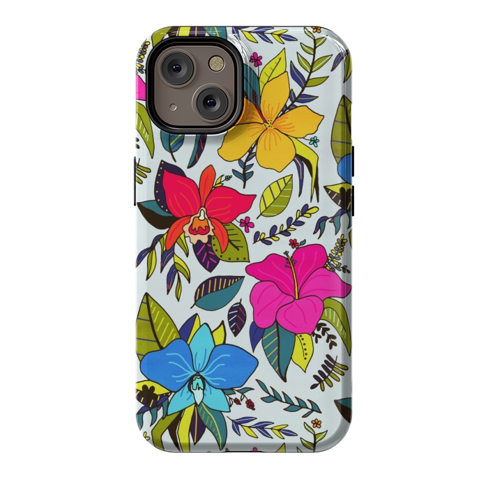 iPhone 14 StrongFit Tropical Floral by Tigatiga