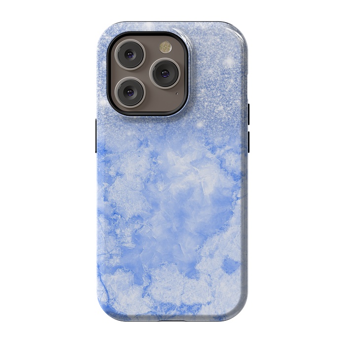 iPhone 14 Pro StrongFit Glitter on Sky Blue Agate by  Utart