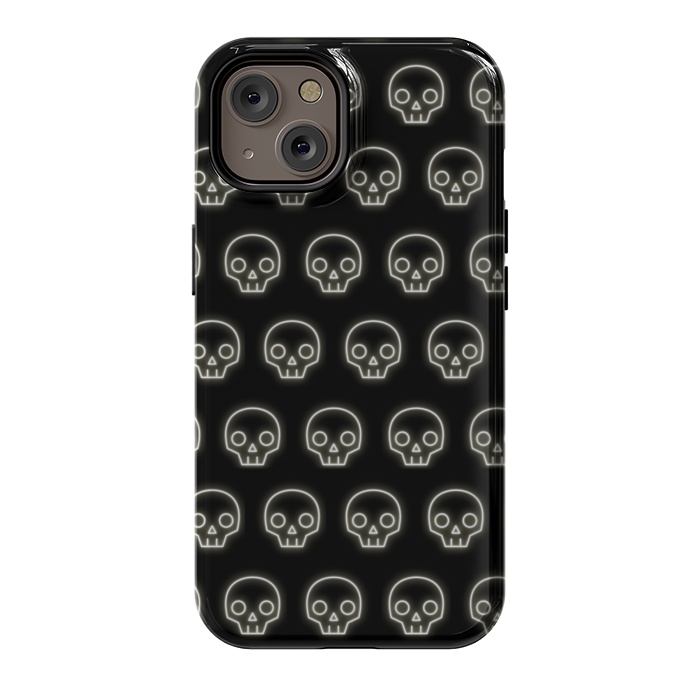 iPhone 14 StrongFit Neon skull by Laura Nagel