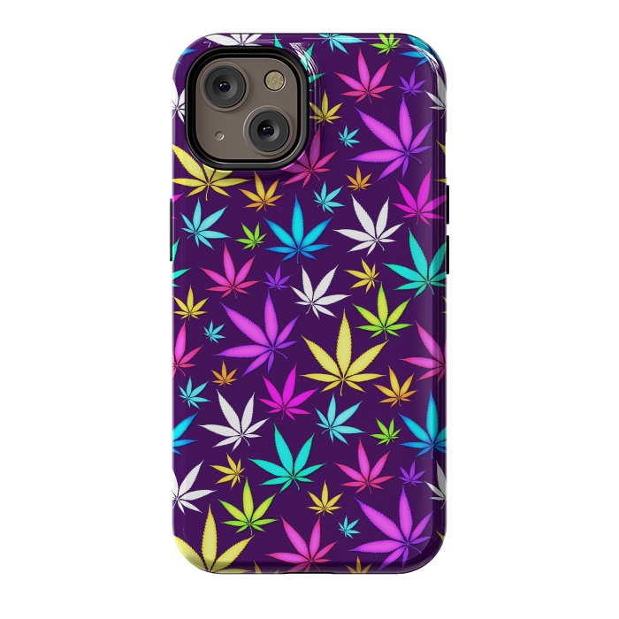 iPhone 14 StrongFit Colorful Weed Pattern by Art Design Works