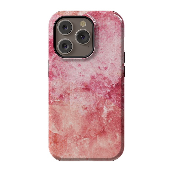 iPhone 14 Pro StrongFit Pink peach marble art by Oana 