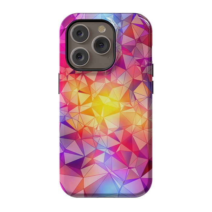 iPhone 14 Pro StrongFit Colorful Low Poly Design by Art Design Works
