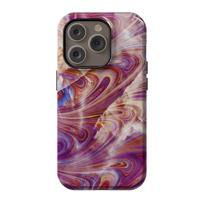 iPhone 14 Pro StrongFit purple pink marble art by Oana 