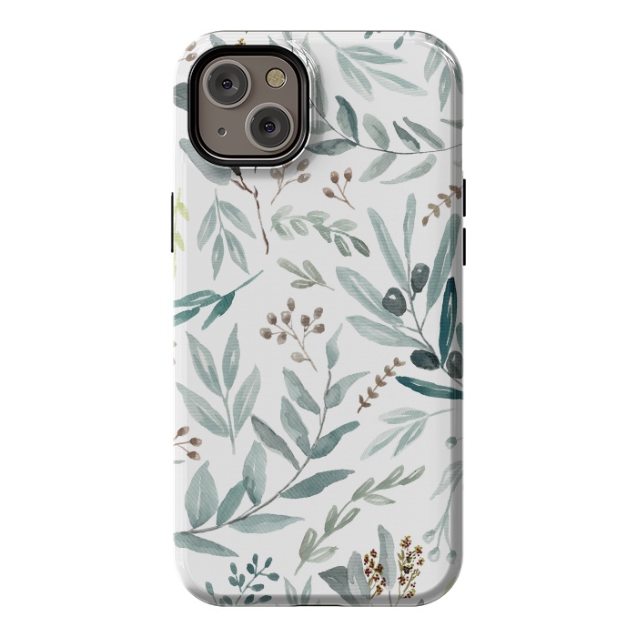 iPhone 14 Plus StrongFit Eucalyptus Pattern by Anis Illustration