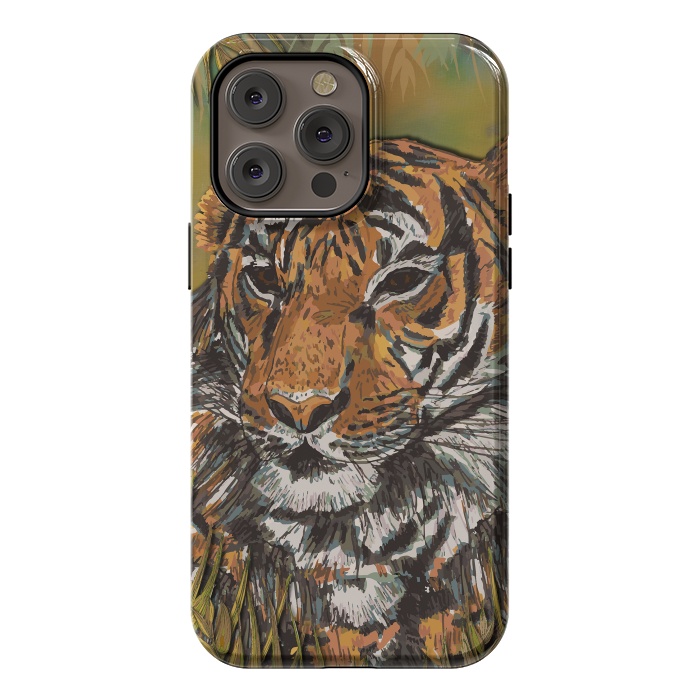iPhone 14 Pro max StrongFit Tiger by Lotti Brown