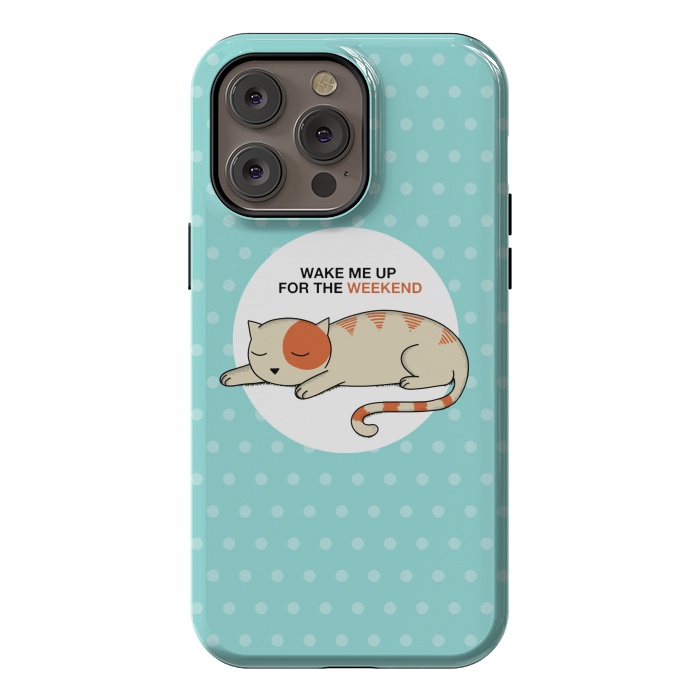 iPhone 14 Pro max StrongFit Cat wake me up by Coffee Man