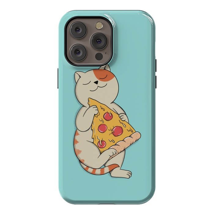 iPhone 14 Pro max StrongFit Cat and Pizza by Coffee Man