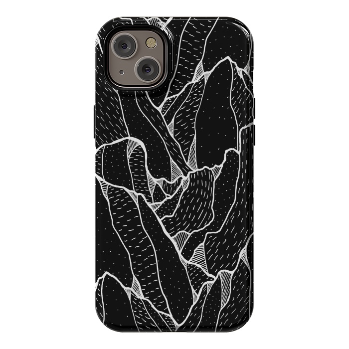 iPhone 14 Plus StrongFit Black and white pattern hills by Steve Wade (Swade)