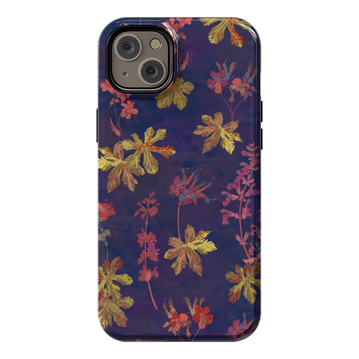 iPhone 14 Plus StrongFit Blue Geraniums by Lotti Brown