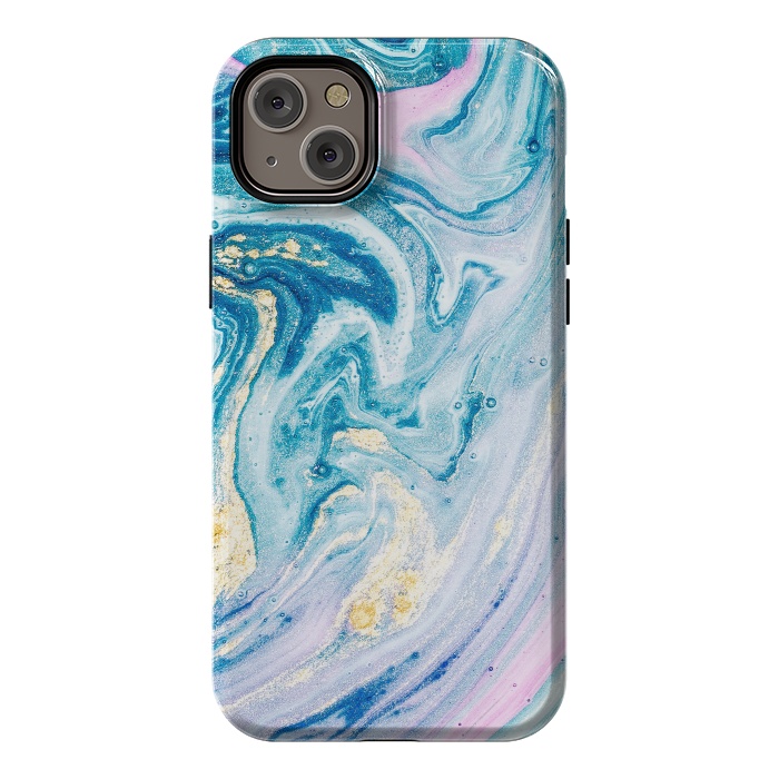 iPhone 14 Plus StrongFit Pink and Blue Marble by ArtsCase