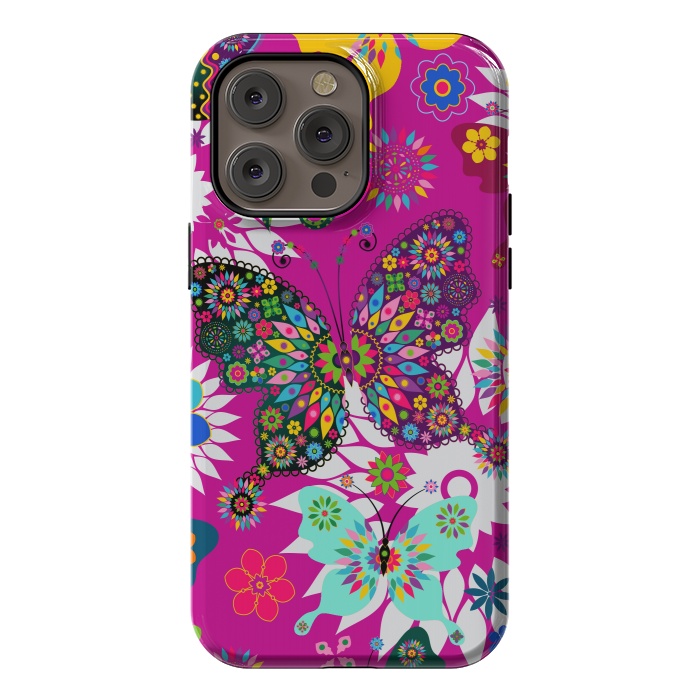iPhone 14 Pro max StrongFit Colorful Butterflies In Spring by ArtsCase