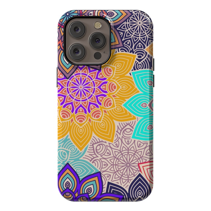 iPhone 14 Pro max StrongFit Repeated Tropical Mandalas by ArtsCase