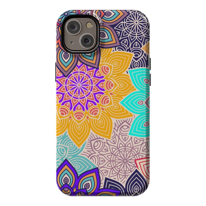 iPhone 14 Plus StrongFit Repeated Tropical Mandalas by ArtsCase