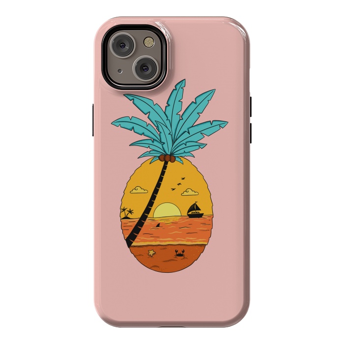iPhone 14 Plus StrongFit Pineapple Nature pink by Coffee Man