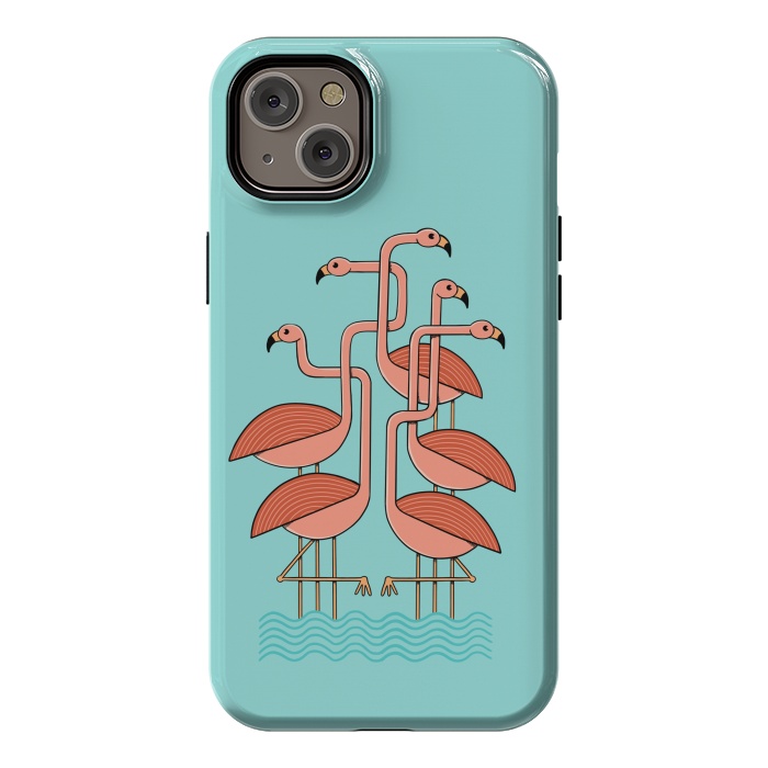 iPhone 14 Plus StrongFit Flamingos by Coffee Man