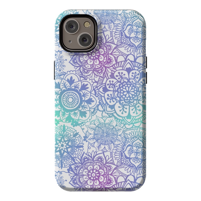 iPhone 14 Plus StrongFit Pastel Purple and Blue Mandala Pattern by Julie Erin Designs