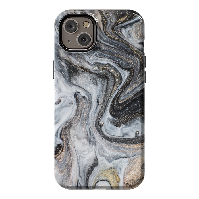 iPhone 14 Plus StrongFit Black and Gold Marble by ArtsCase