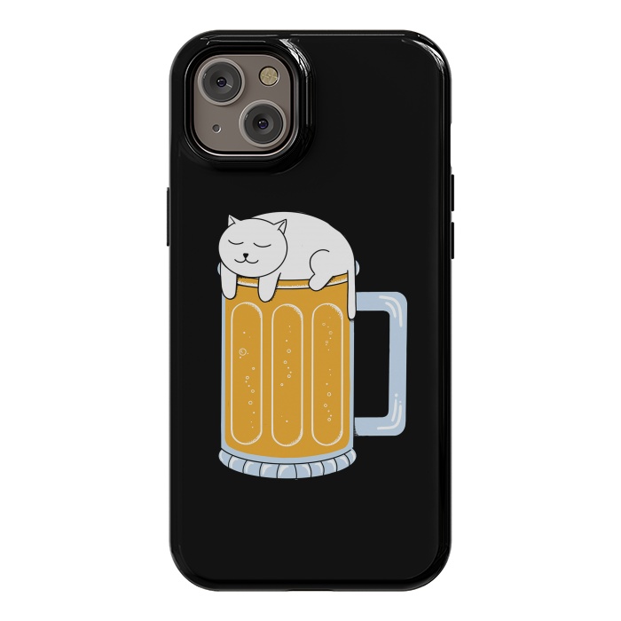 iPhone 14 Plus StrongFit Cat beer by Coffee Man
