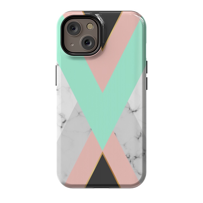 iPhone 14 StrongFit Marbled Aquamarine In Vertical by ArtsCase