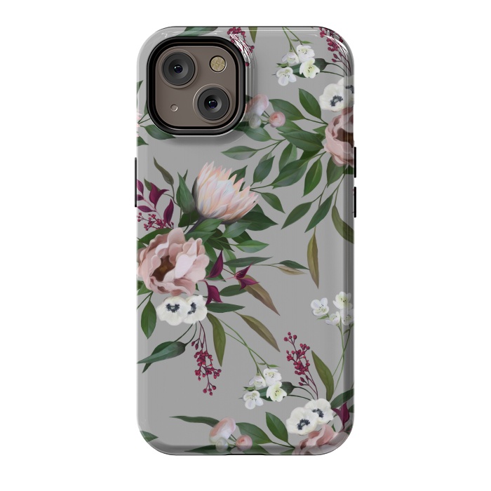 iPhone 14 StrongFit Bouquet With a Protea | Gray by Elzbieta Malyska