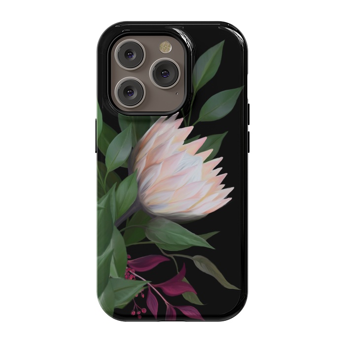 iPhone 14 Pro StrongFit Painted Protea by Elzbieta Malyska