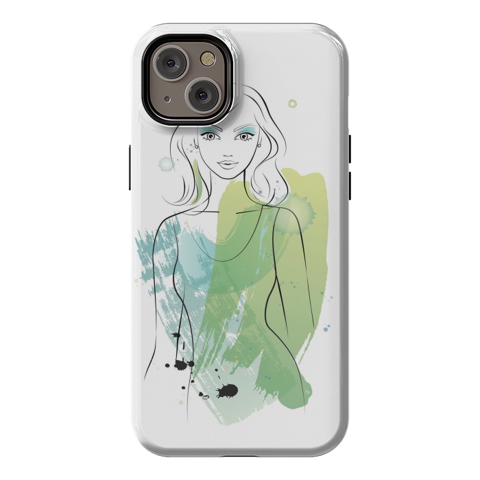 iPhone 14 Plus StrongFit Watercolour girl by Martina