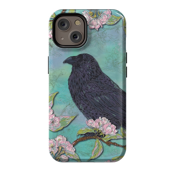 iPhone 14 StrongFit Raven & Apple Blossom by Lotti Brown